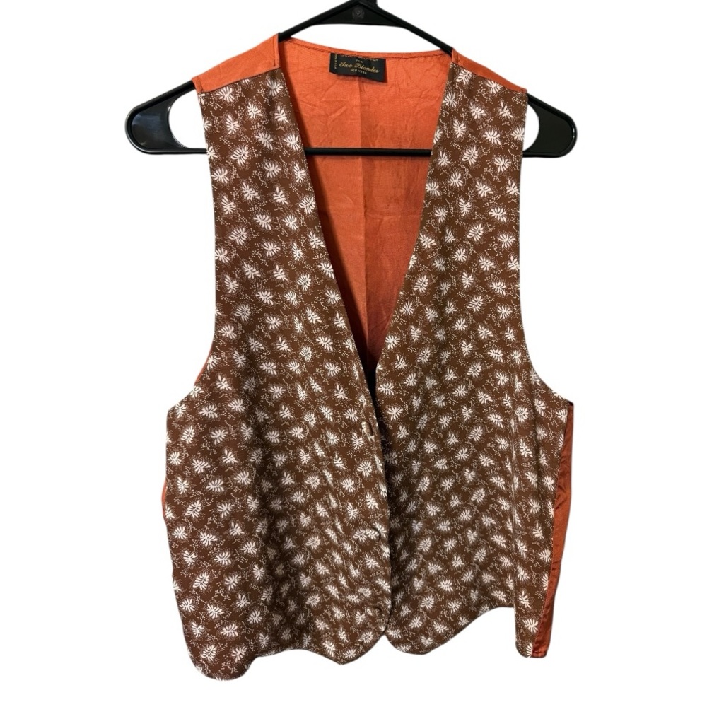 Vintage Ditsy Floral Printed Vest Western Ginger Propper for Two Blondes